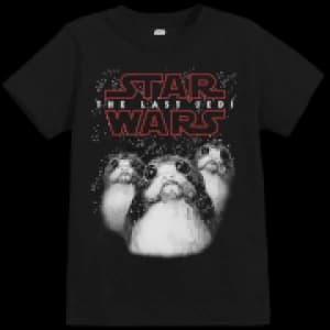 Star Wars The Last Jedi Porgs Kid's Black T-Shirt - 11 - 12 Years - Black