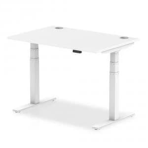 Trexus Sit Stand Desk With Cable Ports White Legs 1200x800mm White Ref