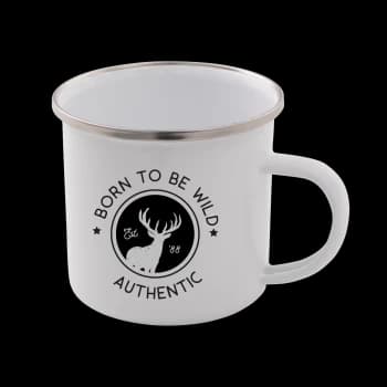 Born To Be Wild Enamel Mug - White