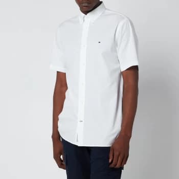Tommy Hilfiger Mens Soft Poplin Short Sleeve Shirt - White - S