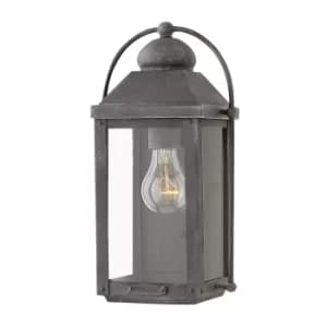 Hinkley Anchorage Outdoor 1 Light Wall Lantern Aged Zinc IP44