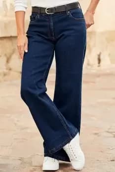 Wide-Leg Stretch Jeans 29" (74cm) inside leg
