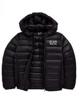 Emporio Armani EA7 Sporty Core Identity Hooded Jacket Black Size 10 Years Boys