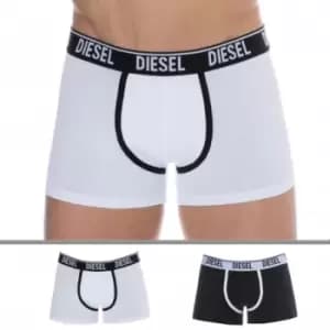 Diesel 2-Pack Contrast Cotton Boxer Briefs - Black - White S