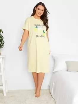 Yours Squeeze The Day Sleeptee - Yellow, Yellow, Size 22-24, Women