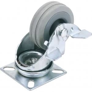 Draper Swivel Plate Fixing Rubber Wheeled Castor and Brake 100mm