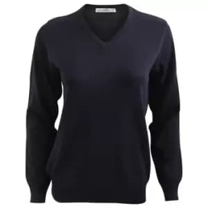 Kustom Kit Ladies Arundel Long Sleeve V-Neck Sweater (10 UK) (Navy Blue)