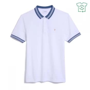 Farah Vintage Stanton Short Sleeve Polo Shirt - 104 White
