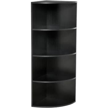 4 Tier Wood Corner Shelf Freestanding Bookshelf Plants Stand Black - Homcom