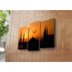 3PATK-47 Multicolor Decorative Canvas Painting (3 Pieces)