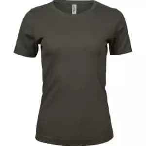 Tee Jays Womens/Ladies Interlock Short Sleeve T-Shirt (3XL) (Dark Olive)