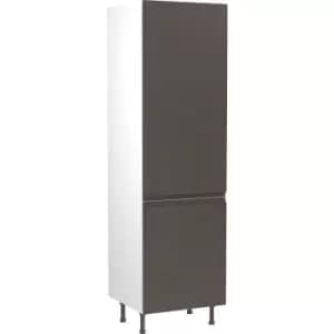 Kitchen Kit Flatpack J-Pull Kitchen Cabinet Tall Larder Unit Ultra Matt 600mm in Graphite MFC