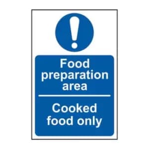 Food Preparation Area Cooked Food Only - Sav (150 x 100mm)