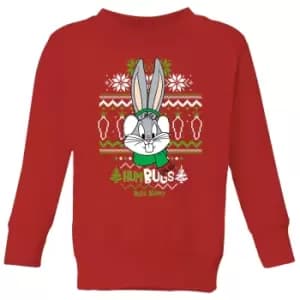 Looney Tunes Bugs Bunny Knit Kids Christmas Jumper - Red - 11-12 Years