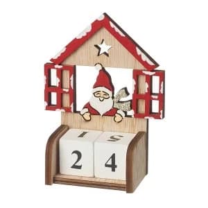 Wooden Santa Count Down To Christmas Advent