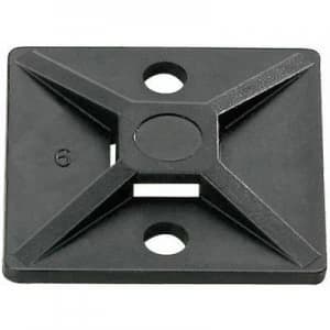 Cable mount Self adhesive Screw fixing 4x thread halogen free UV proof weather proof Black HellermannTyton 151 2843