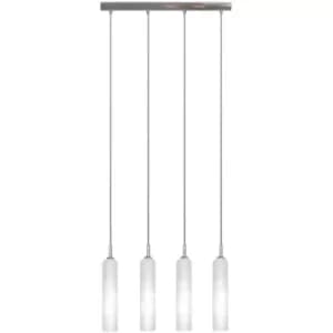 4 Light Straight Bar Pendant Ceiling Light Satin Nickel