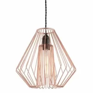 Nielsen Salso Large Easy Fit, Non Electric Metal Pendant. 30Cm Geometric Design Pendant Light Shade. Finished In Copper