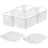 SmartStore Storage Basket Plastic White 28 (W) x 37 (D) x 29 (H) cm