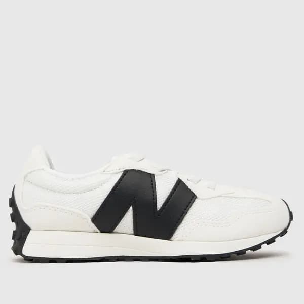 New Balance white & Black 327 Junior Trainers
