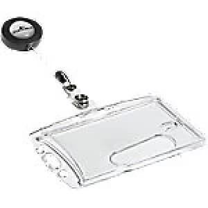 Durable Security Pass Badge Holder with Badge Reel Transparent 87 x 54mm 801219 10 Pieces