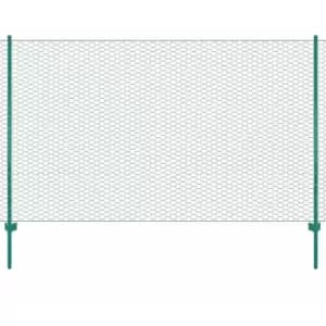 Wire Mesh Fence with Posts Steel 25x2 m Green Vidaxl Green