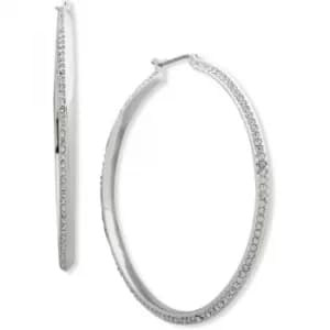 Large Pave Hoop Pierced Ears Earrings