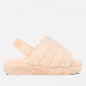 UGG Womens Fluff Yeah Slide Sheepskin Sandals - Scallop - UK 7