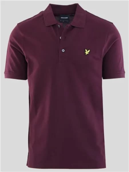 Lyle & Scott Mens Plain Organic Cotton Polo Shirt XL - Chest 42-44' (106-111cm) Burgundy LYL113-Z562-XL