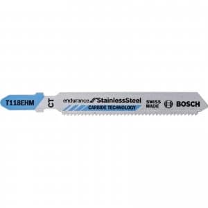 Bosch T118 EHM Stainless Steel Cutting Jigsaw Blades Pack of 3