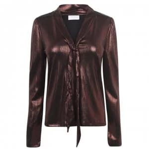 Vila Vikatty Long Sleeve Top - Blk/Copper Foil