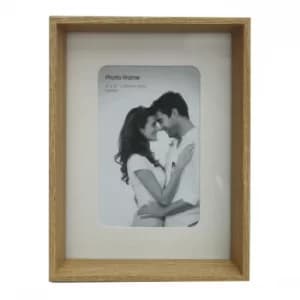 Natural Wood Box Style 4 X 6 Photo Frame
