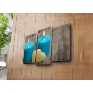 3PATK-46 Multicolor Decorative Canvas Painting (3 Pieces)
