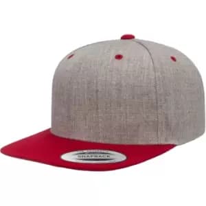 Flexfit Unisex Two Tone Classic Snapback Cap (One Size) (Heather Grey/Maroon)