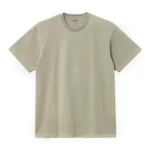Carhartt Wip S/S Chase T-Shirt, Agave / Gold, Male, T-Shirts, I026391.1GUXX