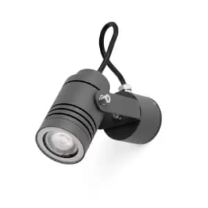 Lit 1 Light Outdoor Wall Spotlight Dark Grey IP54, GU10