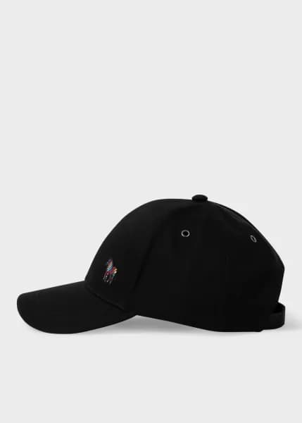Paul Smith Women'S Black Organic Cotton Zebra Logo Baseball Cap