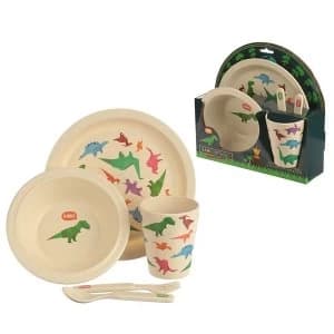 Dinosaur Bambootique Eco Friendly Design Kids Dinner Set