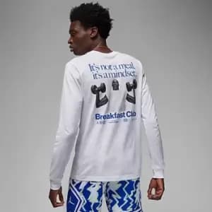 Jordan M J Dri-Fit Sport Breakfastclub Graphic Longsleeve, White, Male, Longsleeves, DV1472-100
