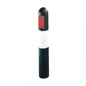 Slingsby Recycled Plastic Bollard Hazard H1000mm Black White 317408