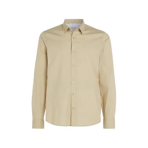 Calvin Klein Poplin Stretch Slim Shirt - Beige S