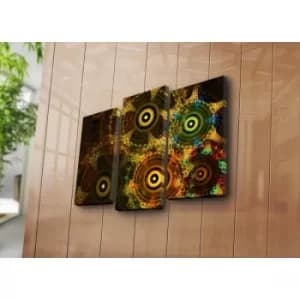 3PATK-109 Multicolor Decorative Canvas Painting (3 Pieces)