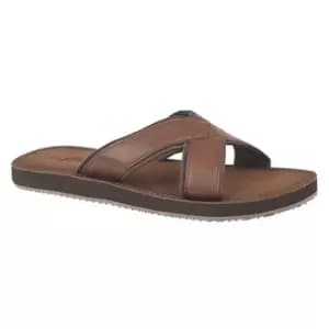 PDQ Mens Lightweight Crossover Mule Sandals (7 UK) (Brown)