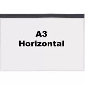 Document sleeve, with magnetic strips, for A3, landscape format, long side open, pack of 10