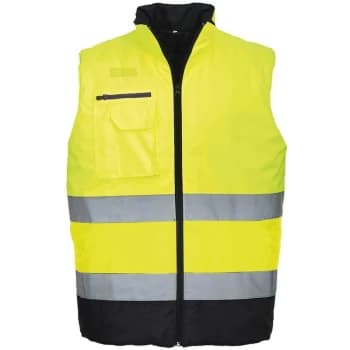 Portwest S267YNRS - sz S Hi-Vis Two Tone Bodywarmer - Yellow/Navy