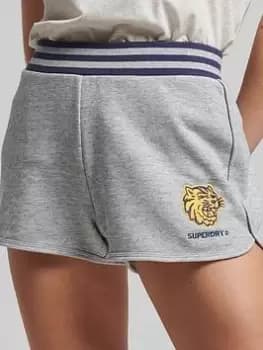 Superdry Vintage Collegiate Short - Grey, Size 10, Women