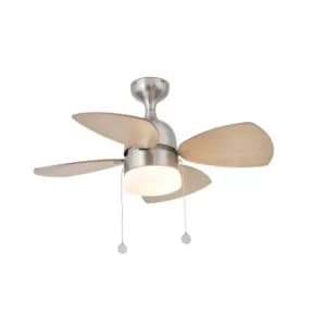 Mediterraneo Ceiling Fan 90cm Matt Nickel 4 Blades, E14
