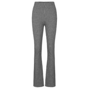 Hugo Dogtooth High Waist Trousers - Grey