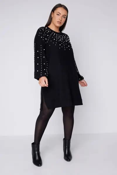 Evans Jumper Dress Black