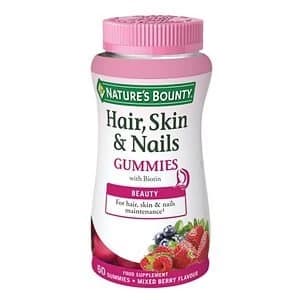 Natures Bounty Hair Skin and Nails Gummies with Biotin 60 Gummies